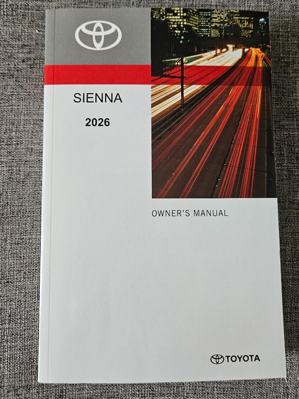 2026 TOYOTA SIENNA Owner's Manual New